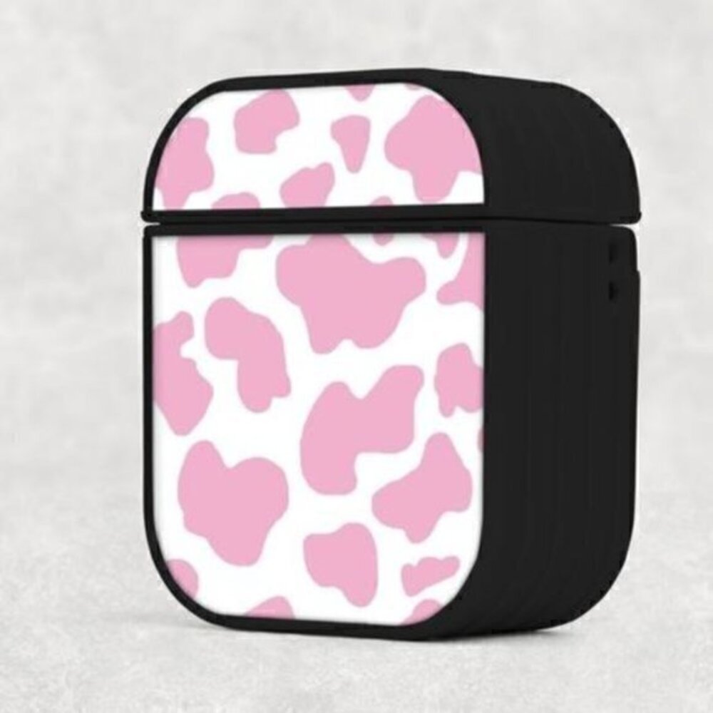 Pink Cow Print Airpod Case